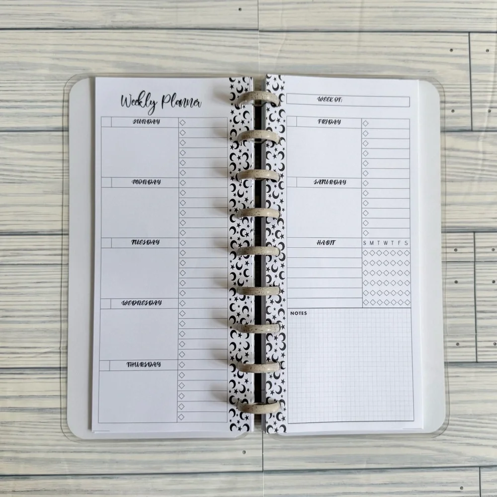 Planner skinny Classic size weekly layout undated celestial stargazer